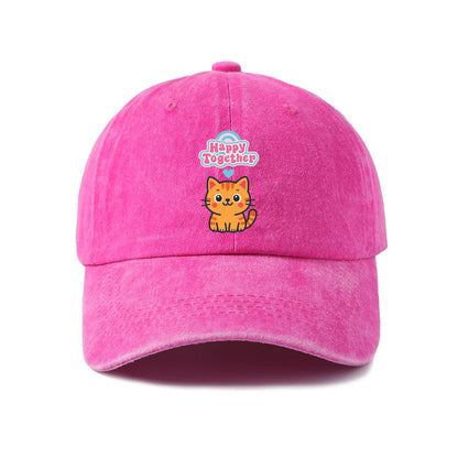 Happy Together Orange Cat Baseball Cap