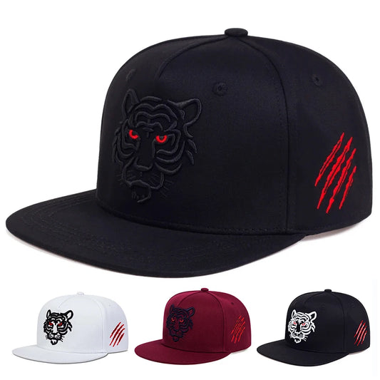 Unisex Tiger Embroidery Hip-hop Hats Baseball Caps Snapback Caps