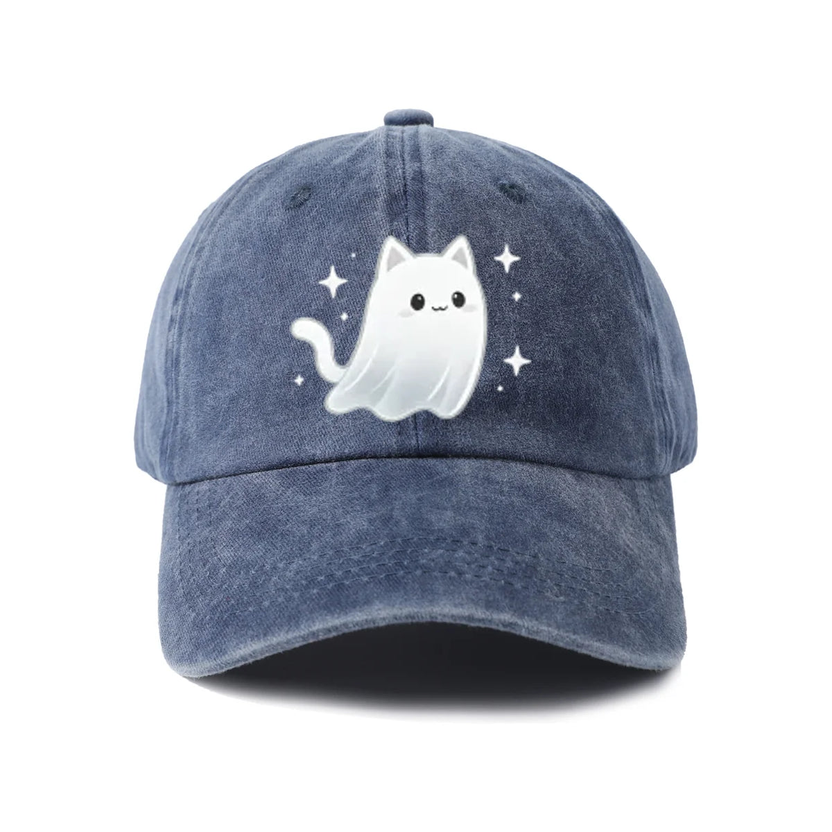 Cute Ghost Cat Graphic Baseball Cap