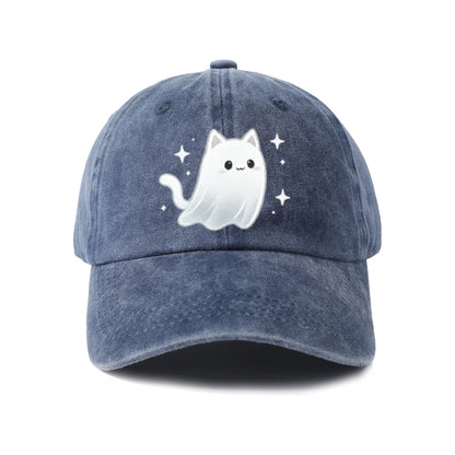 Cute Ghost Cat Graphic Baseball Cap
