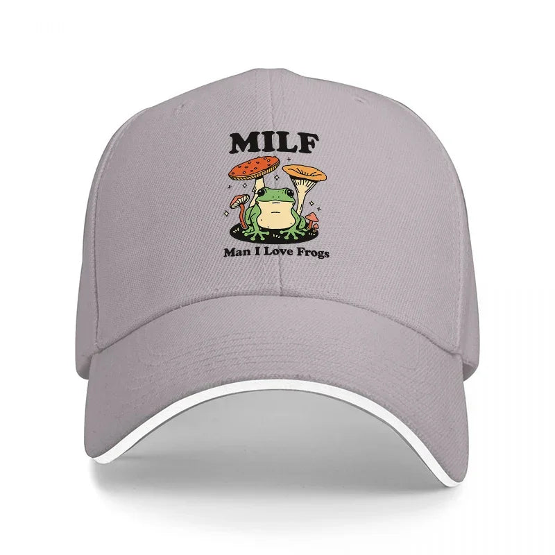 Frog And Mushrooms Nature Inspired Baseball Cap