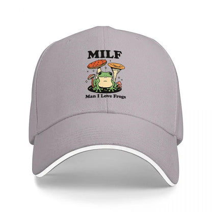 Frog And Mushrooms Nature Inspired Baseball Cap