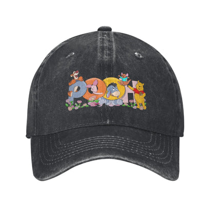 Winnie the Pooh Cartoon Piglet Washed Baseball Cap Vintage Sun Trucker Hat