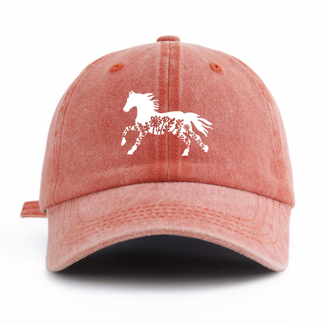 Pinting Horse Print Washed Baseball Cap For Adults