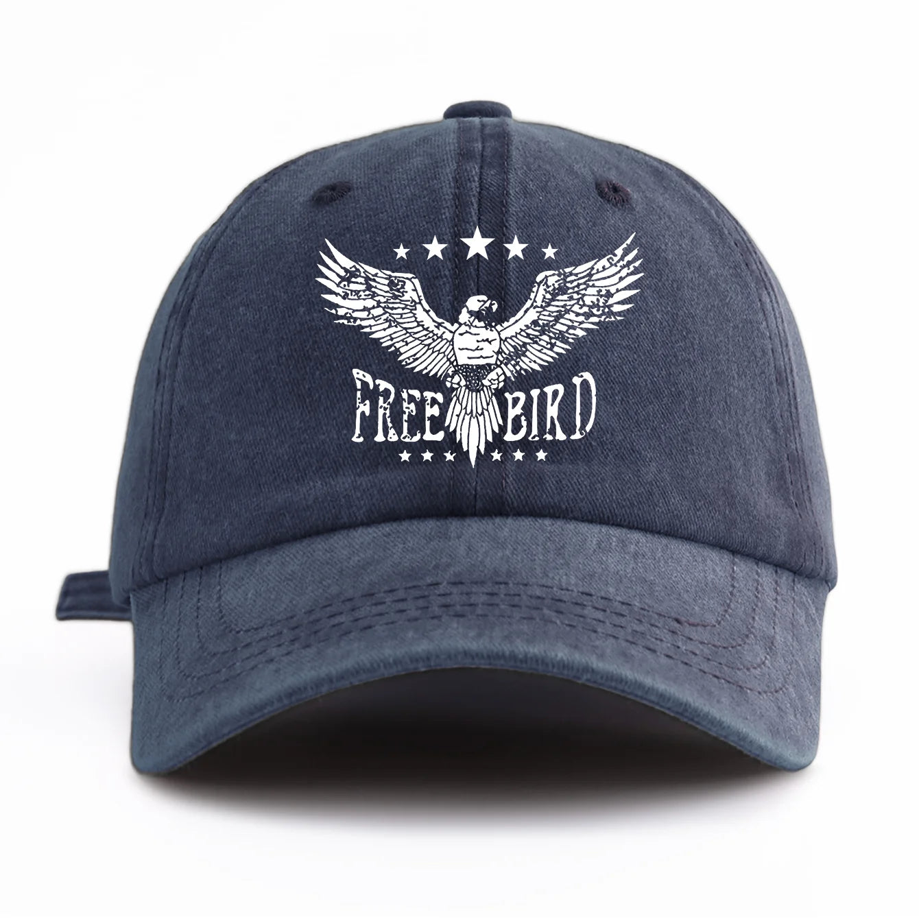 FREE BIRD Print Washed Baseball Cap