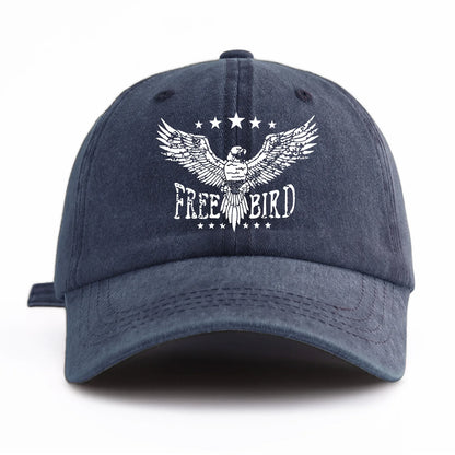 FREE BIRD Print Washed Baseball Cap