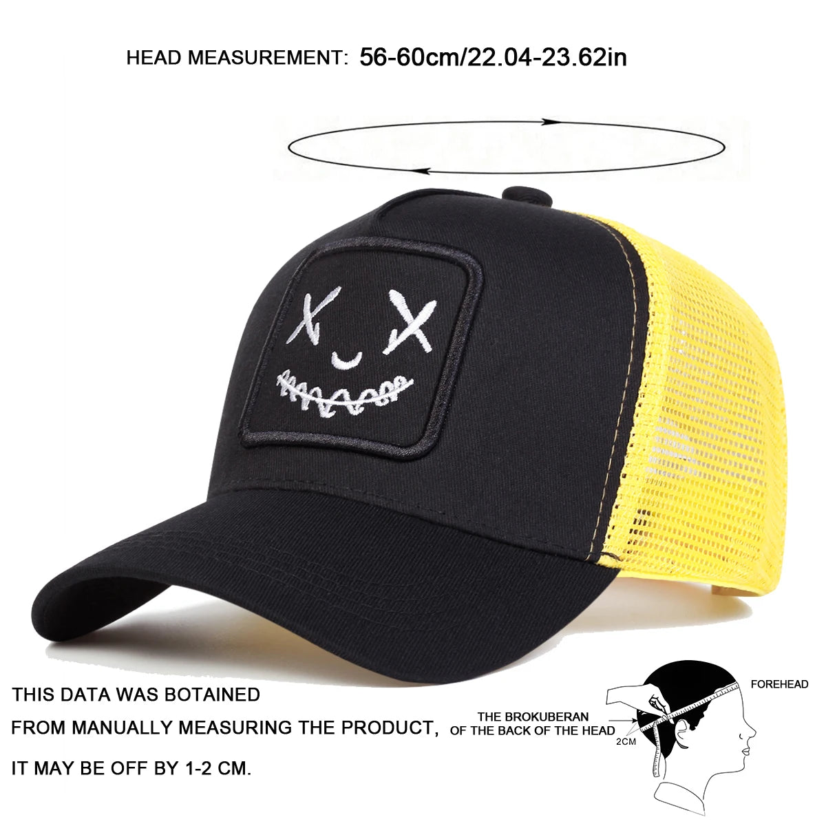 Unisex Ghost Face Embroidery Baseball Caps
