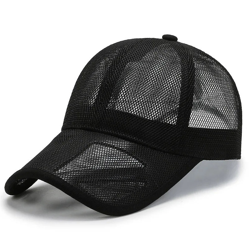Summer Men Hat Openwork Brim Breathable Mesh Cap Baseball Hat
