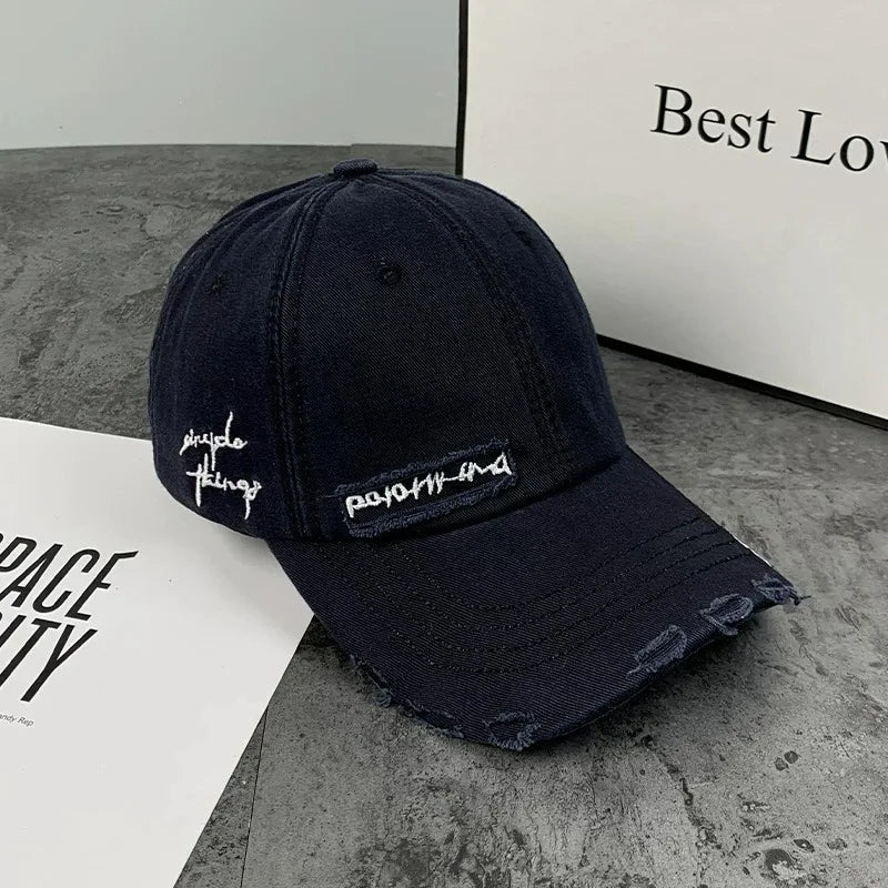 Vintage Washed Baseball Cap Children's Ins Fashion Letter Embroidery