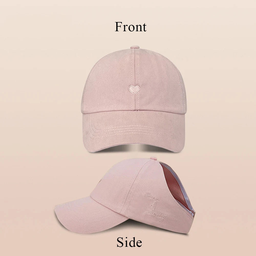 Children Sun Hat Girls Ponytail Duckbill Hats Kids Empty Top Baseball Cap