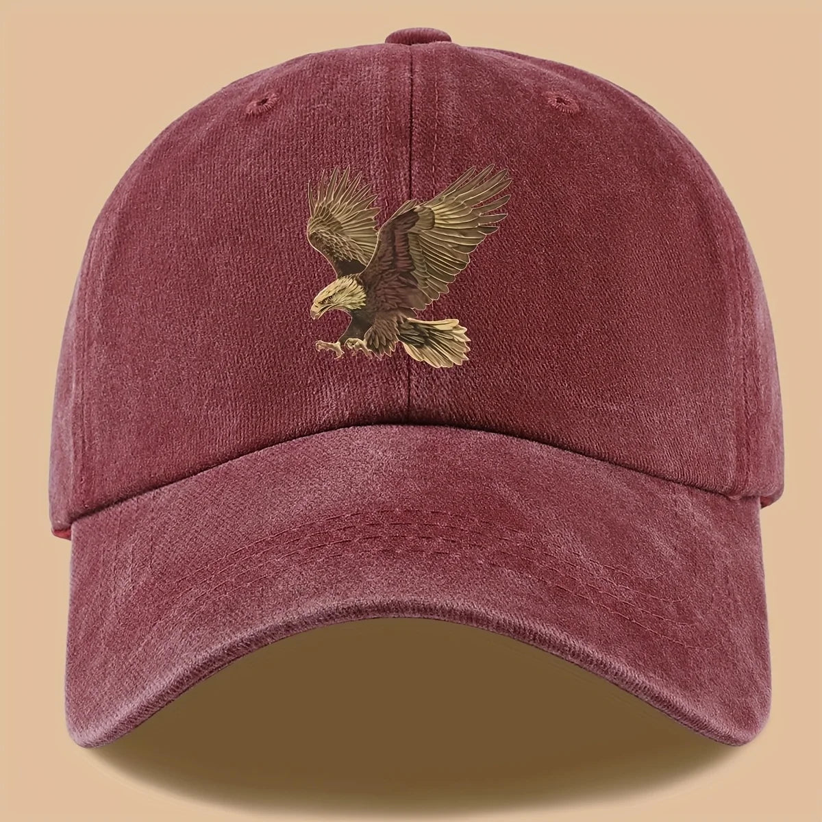Eagle Print Baseball Cap Adjustable For Both Men And Women