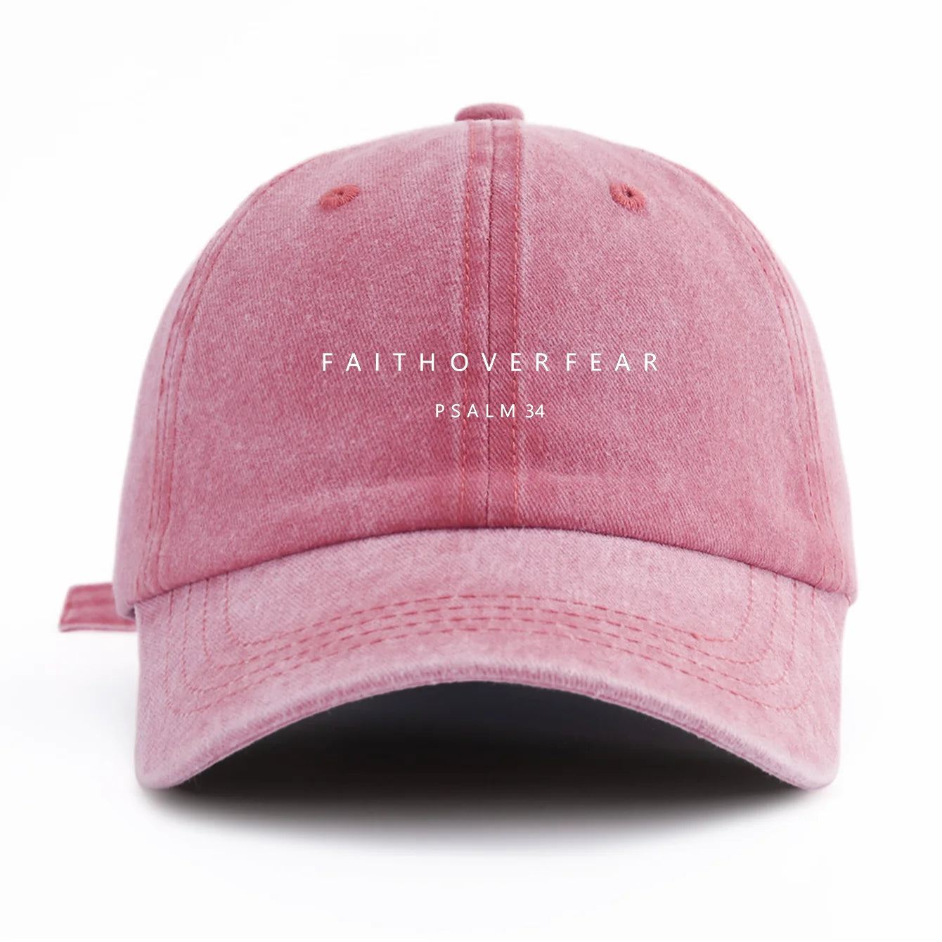 FAITHOVERFEAR Print Washed Baseball Cap For Adults