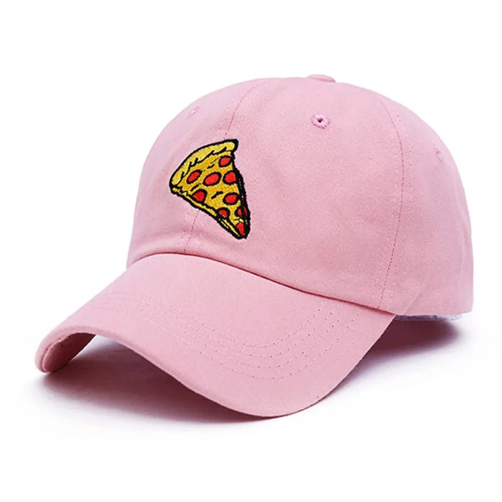 Pizza Embroidery Baseball Cap For Women Men