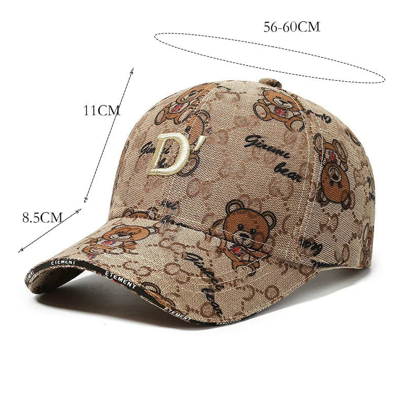 Fashion Cartoon Bear Baseball Cap Casual Sun Hat
