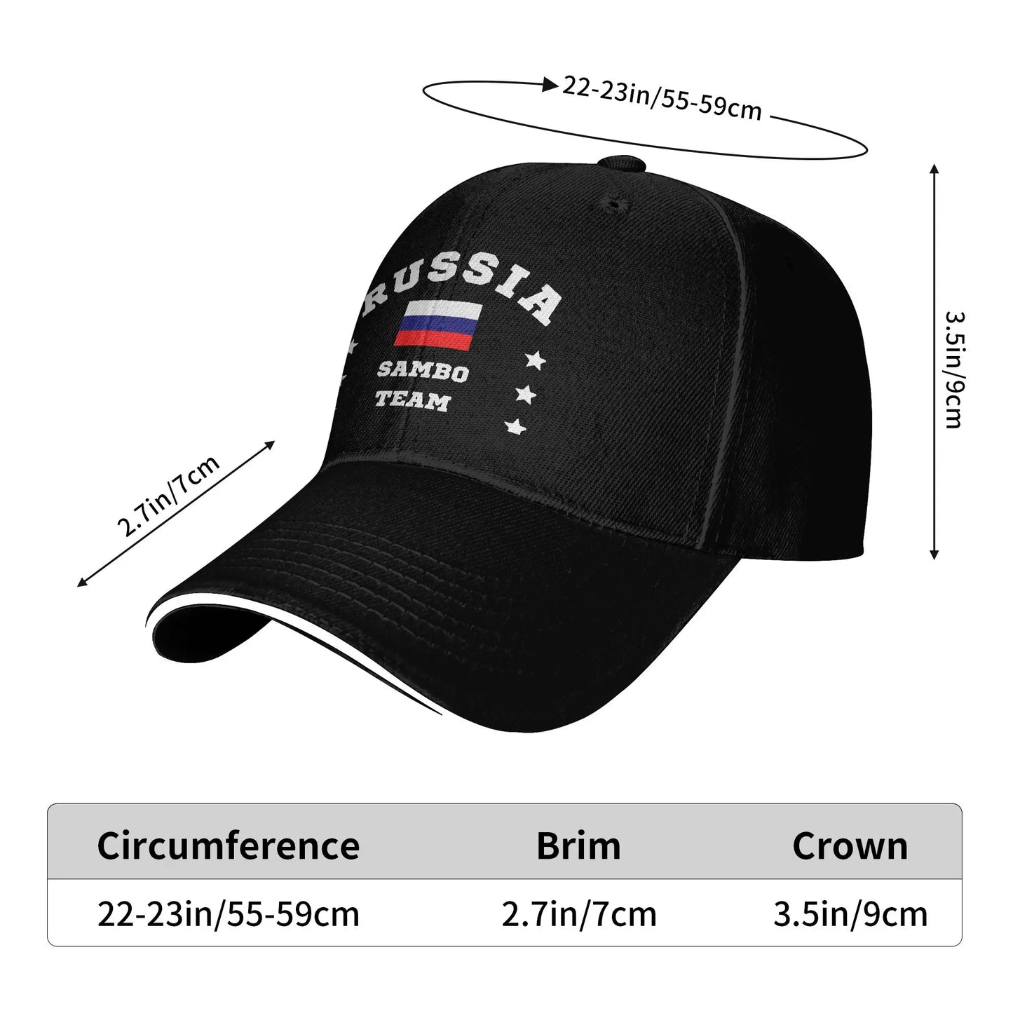 Sambo Dagestan Wrestling Russian Flag Baseball Cap