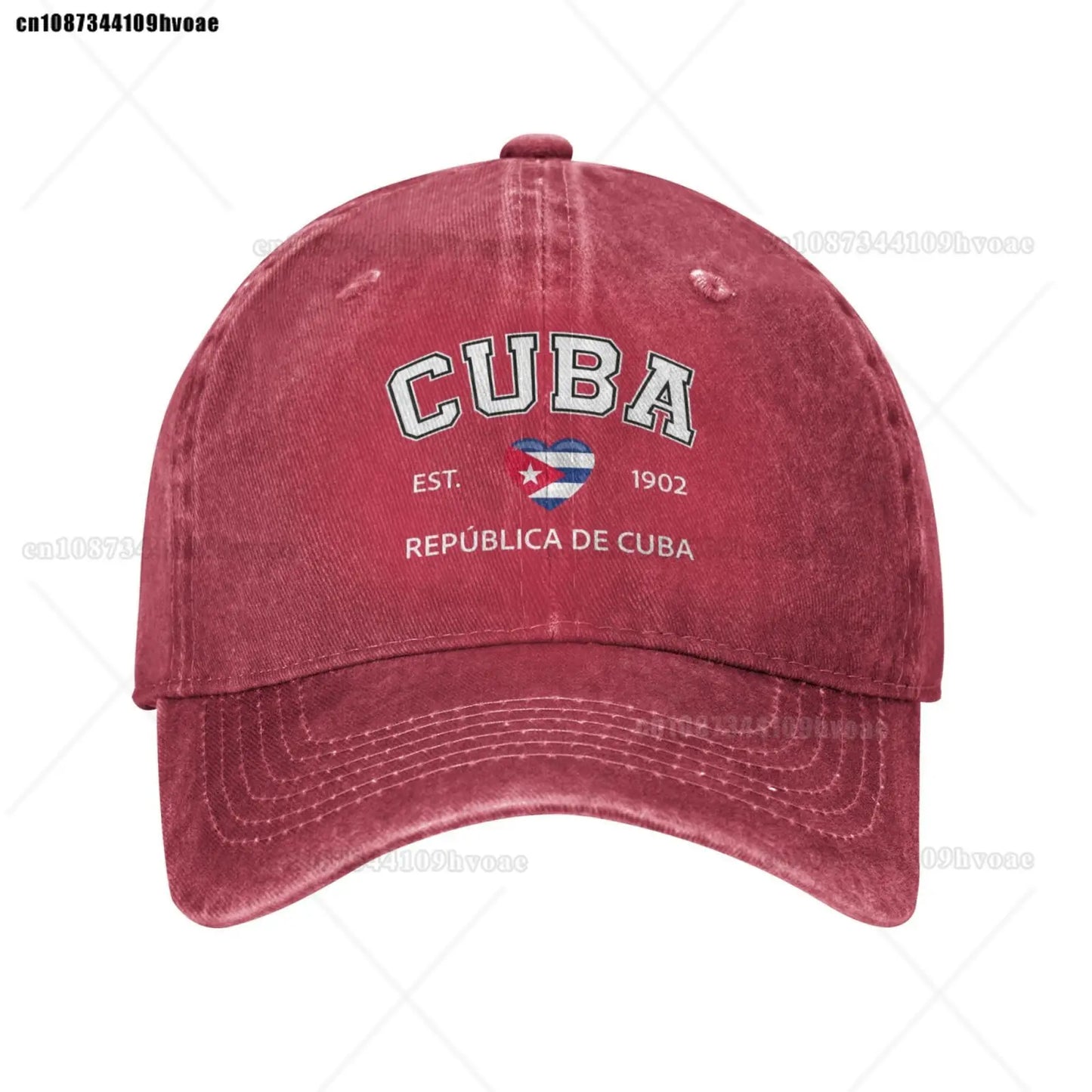 Cuba Baseball Cap EST.1902 La República De Cuba Denim Caps