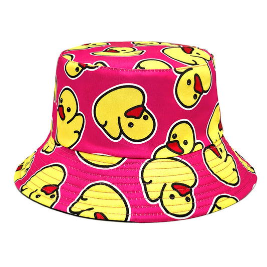 Duck Print Panama Summer Bucket Hats