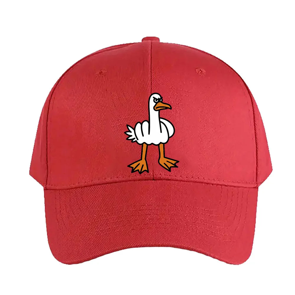 Middle Finger Goose Angry Meme Animal Cap Summer Adult Baseball Cap