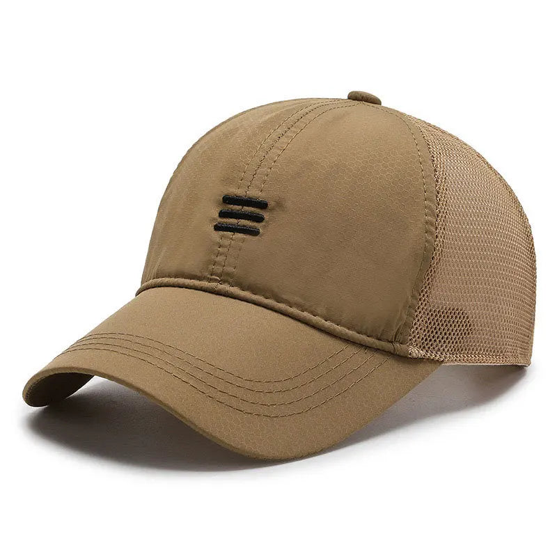 Three Horizontal Embroidered Quick Drying Baseball Caps
