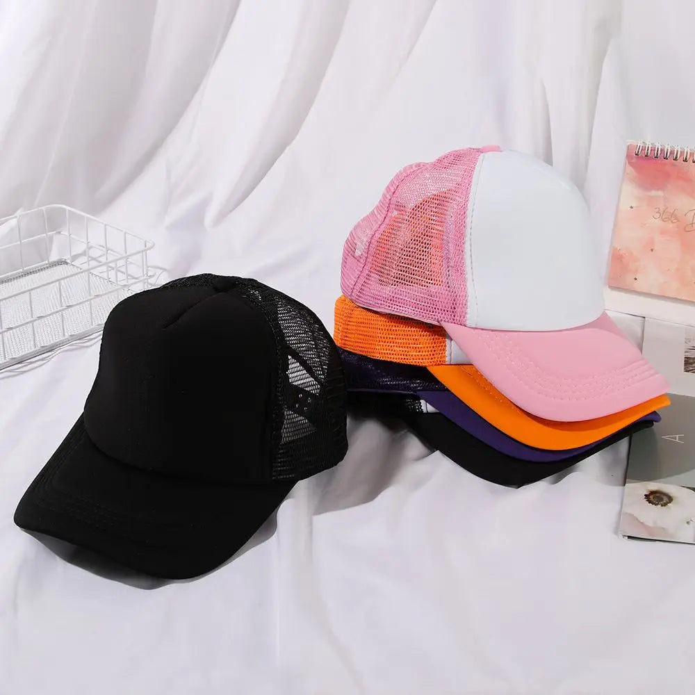 Unisex Plain Baseball Cap Fashion Adjustable Trucker Baseball Cap Men Women