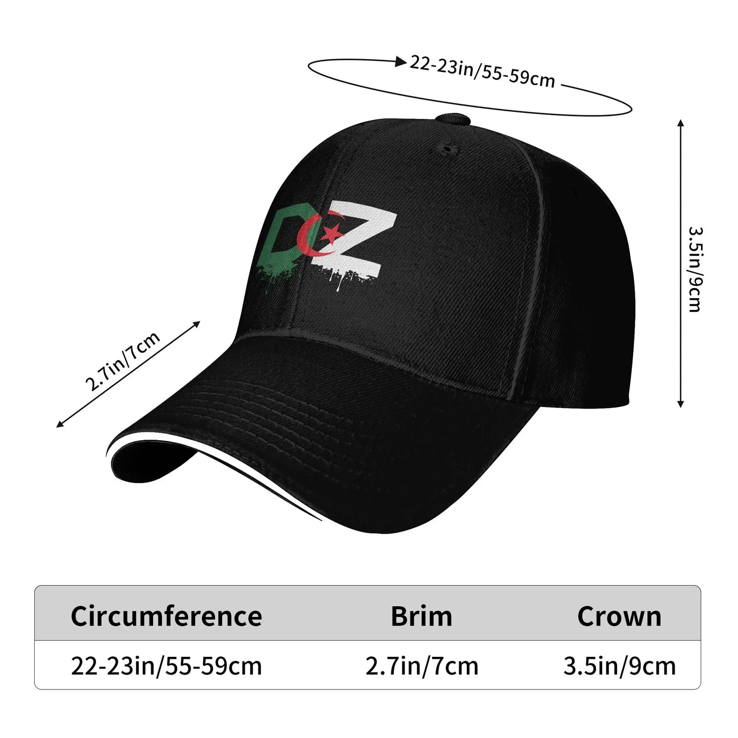 DZ Algeria Algerian Flag Sun Baseball Cap