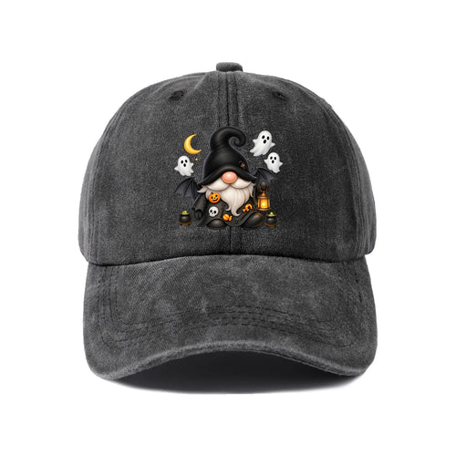 Vintage Washed Witch Gnome Ghost Graphic Baseball Cap