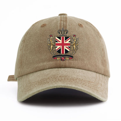 UK Print Washed Baseball Cap For Adults