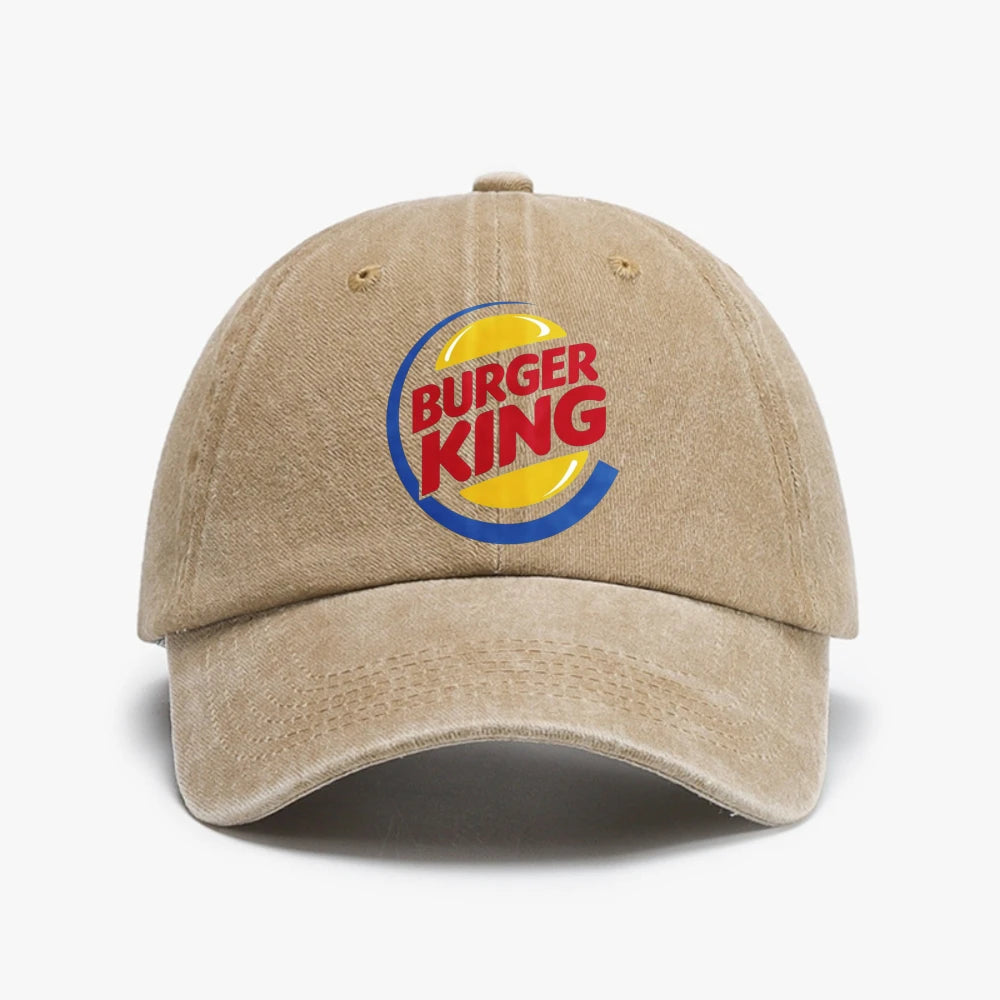 Fun Burger King Solid Color Baseball Cap