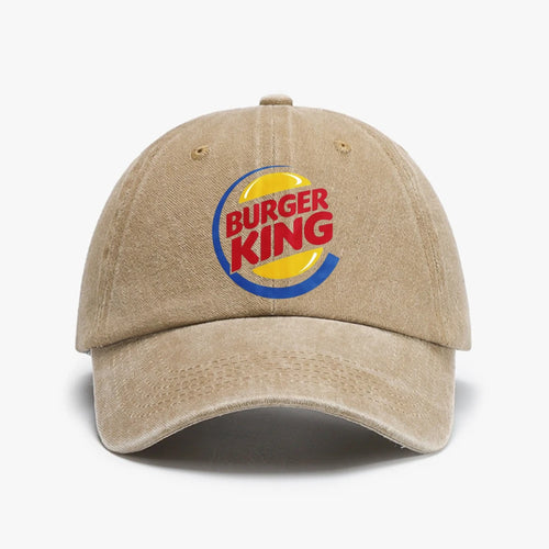 Fun Burger King Solid Color Baseball Cap