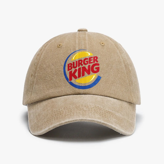 Fun Burger King Solid Color Baseball Cap