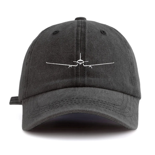 Airplane Print Washed Baseball Cap For Adults