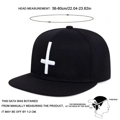 Unisex Flat Cross Embroidery Hip-Hop Hats Spring Autumn Adjustable Snapback Caps