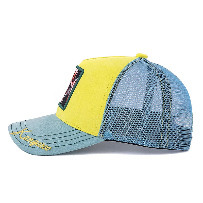 Kangaroo Pattern Patch Design Suede Baseball Cap For Men Women ﻿