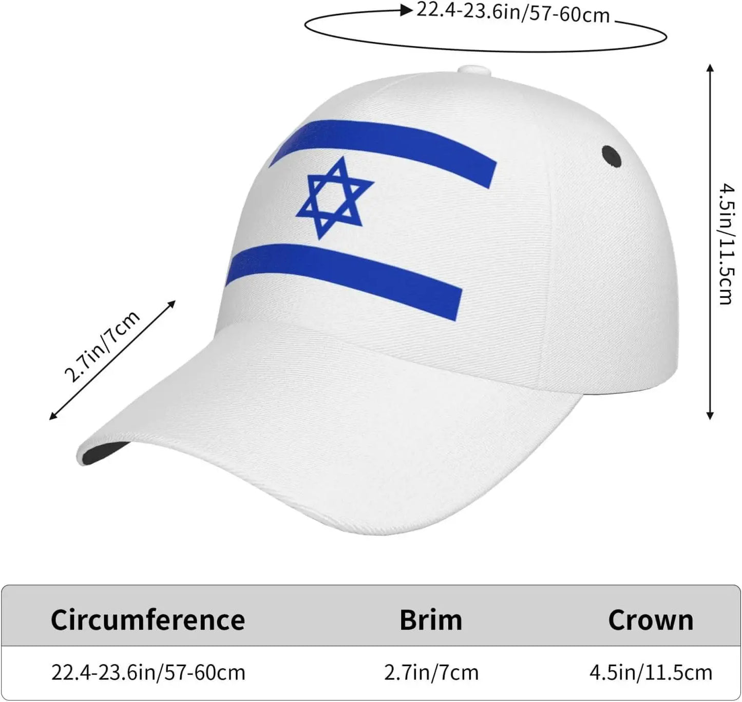 Israel Flag Shaped Baseball Cap Dad Hat