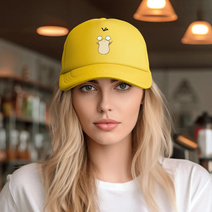 Pokemoned Yellow Duck Psyduck Trucker Caps Mesh Baseball Cap