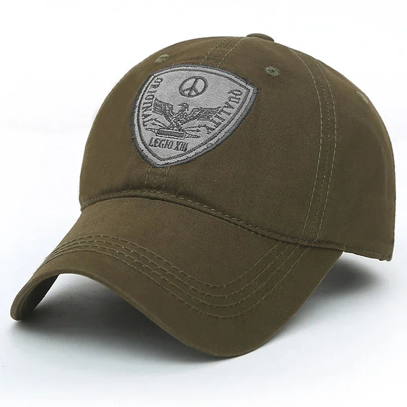 Fashion Classic Soft Top Embroidery Patch Washable Military Cadet Baseball Cap