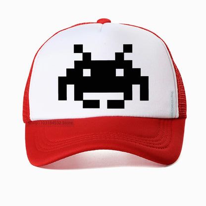 Don't Invade My Space Newest Space Invaders Arcade Mesh Breathable Baseball Cap