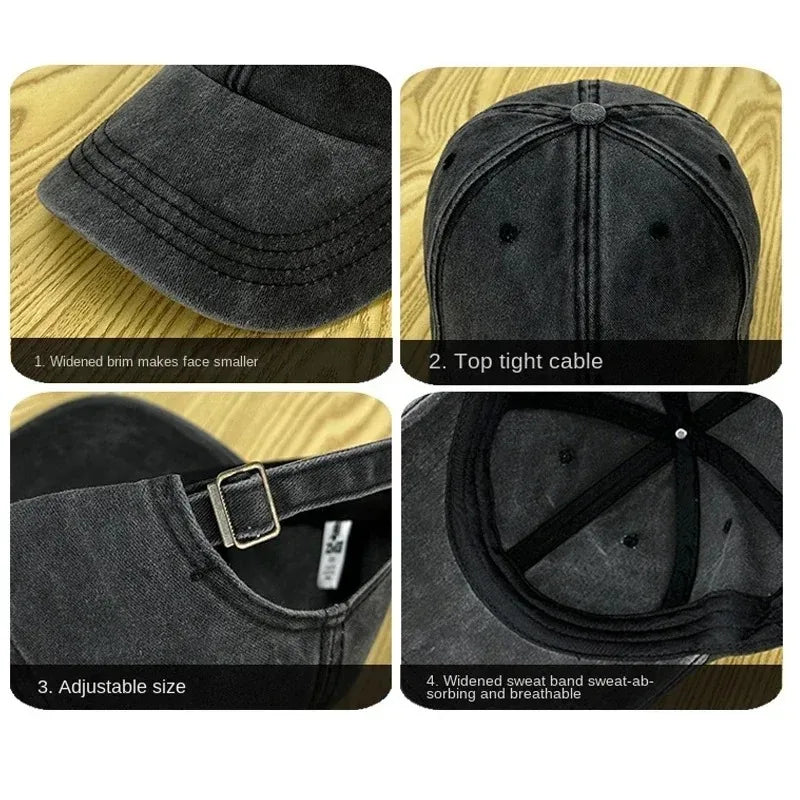 Girl Printed Baseball Cap Unisex Vintage Wash Sun Hat