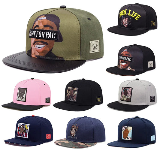 New Head Alphabet Cool Man Embroidered Snapback HipHop