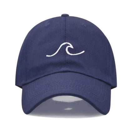 Men's Baseball Cap Women's Washed Cotton Waves Embroidery Embroidery Sport Golf Caps For Man