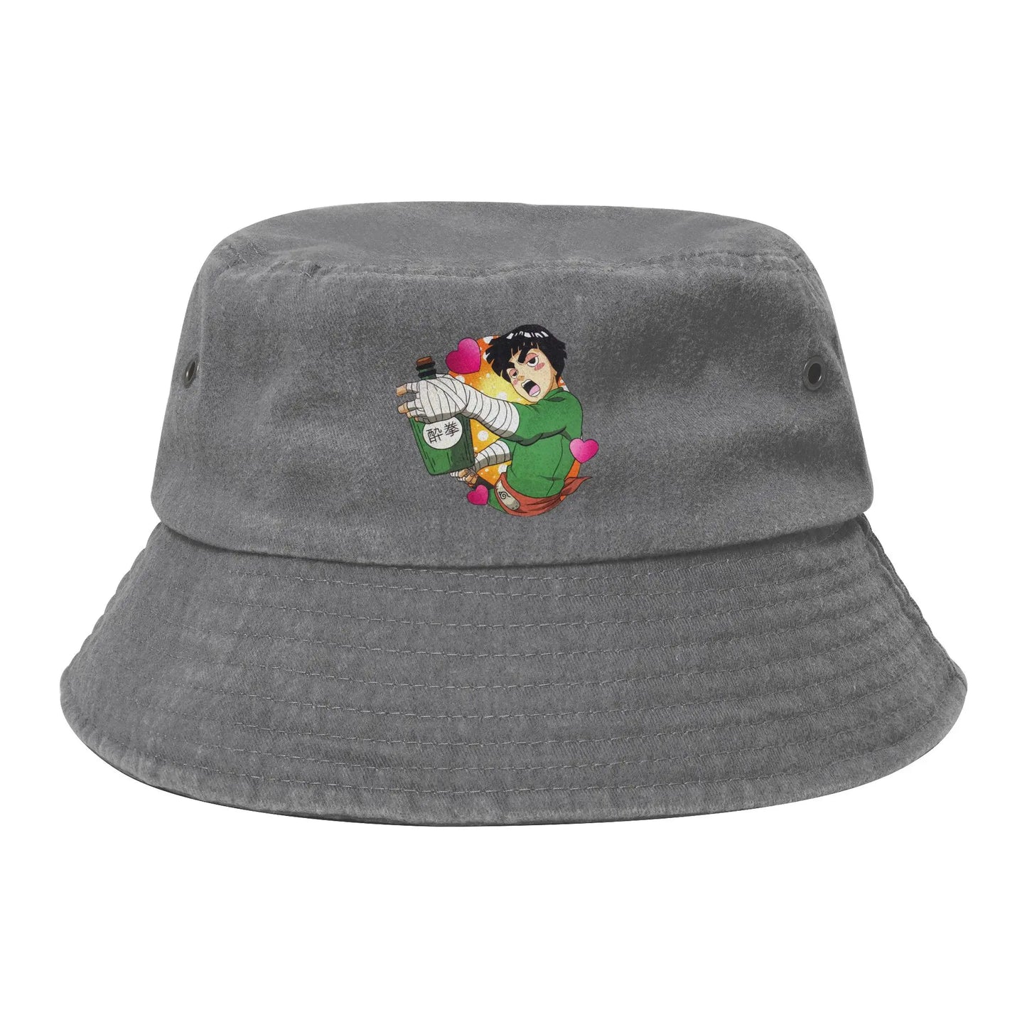 Spring Picnic Headwear Rock Lee Washed Denim Bucket Hats