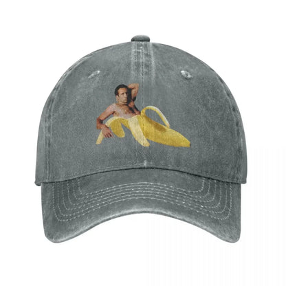 Spring Summer Men Women Nicolas Cage Banana Pattern Ponytail Baseball Cap