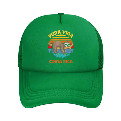 “Sloth Costa Rica Travel, Fun Design” Mesh Baseball Cap