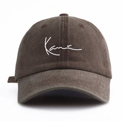 K Print Washed Baseball Cap For Adults