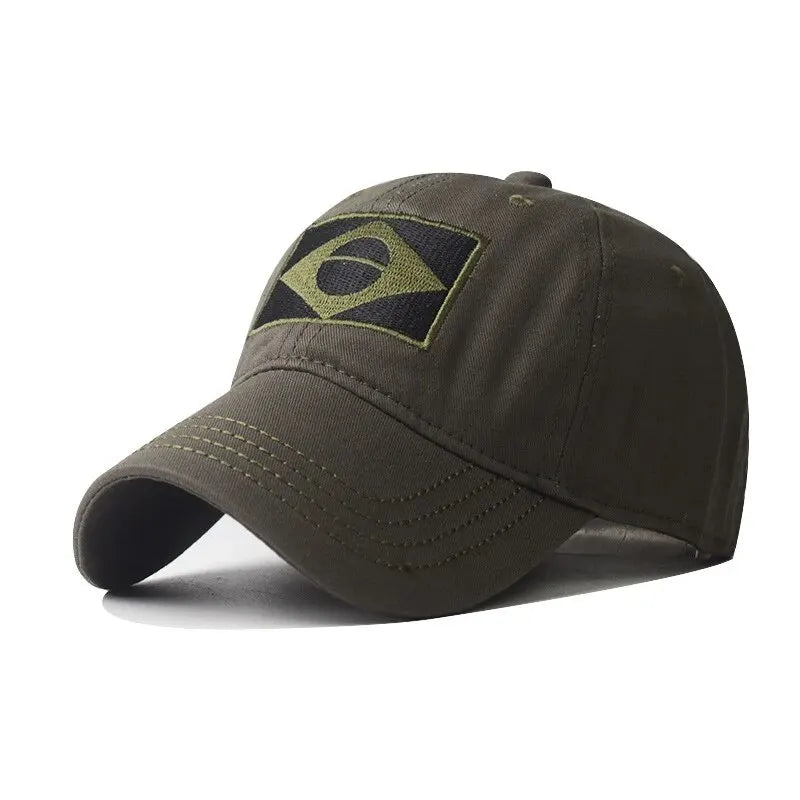 Army Camouflage Male Baseball Cap Men Embroidered Brazil Flag