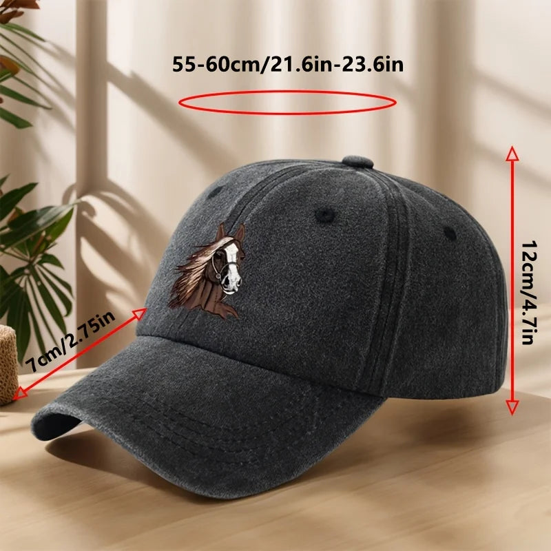 Trendy Versatile Fashion Horse Head Print Baseball Cap