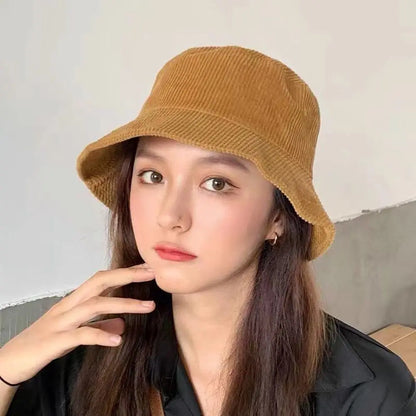 Casual Simple Fashion Outdoor Unisex Soft Sun Hats Corduroy Bucket Hat