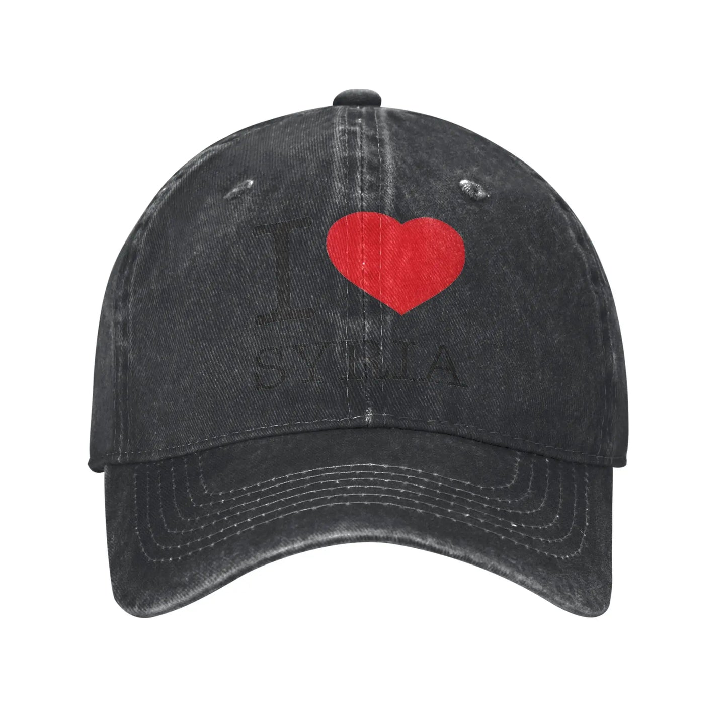 Syrian Flag Heartbeat Sun Baseball Cap I Love Syria Map Cool Female Male