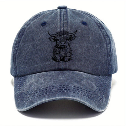 Pack Of Cartoon Calf Print Washed Vintage Soft Top Sunshade Baseball Caps