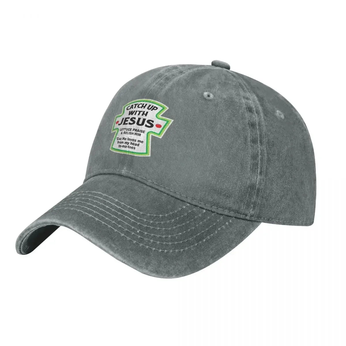 Catch Up With Jesus, Christian, Humorous Denim Hat Baseball Hat
